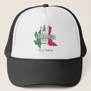 Lombardy Italien Retro Region Karte Vintag Souveni Truckerkappe