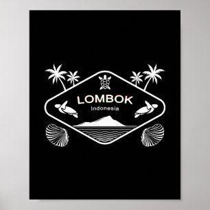 Lombok Indonesien Insel Meeresschildkröte Palmen U Poster
