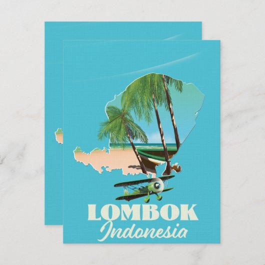 Lombok Indonesien-Karte (Vorne/Hinten)