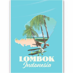 Lombok Indonesien-Karte Aufkleber