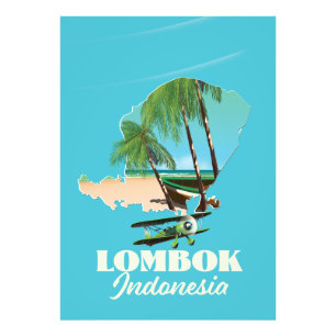 Lombok Indonesien-Karte Fotodruck