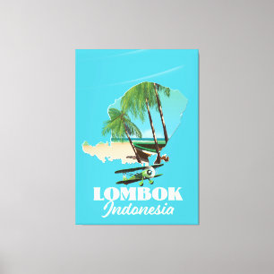 Lombok Indonesien-Karte Leinwanddruck