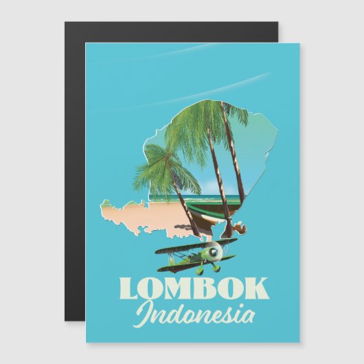 Lombok Indonesien-Karte Magnetkarte (Vorne/Hinten)