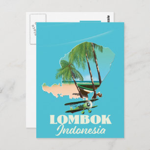 Lombok Indonesien-Karte Postkarte