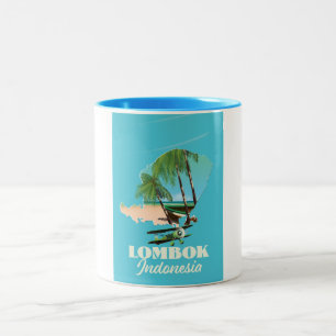 Lombok Indonesien-Karte Zweifarbige Tasse