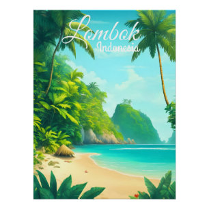 Lombok Indonesien Reiseplakat Poster