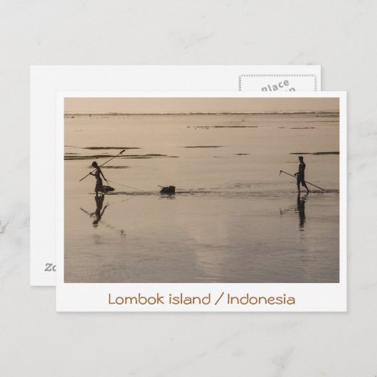 Lombok-Insel / Indonesien monochrome Bilder Postkarte (Vorne/Hinten)
