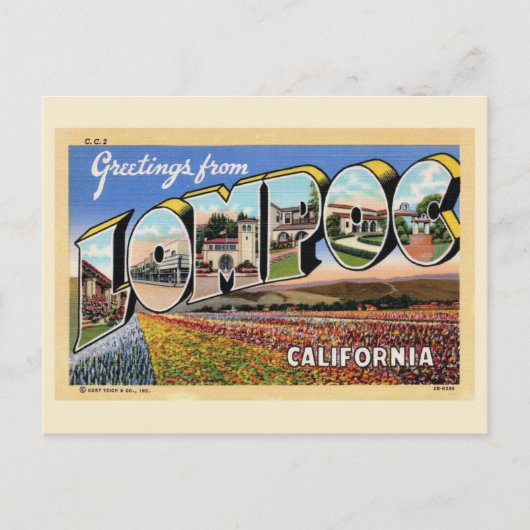 Lompoc California Vintag Grußkarte Postkarte (Vorderseite)