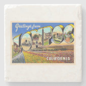 Lompoc Kalifornien CA Vintager Großbuchstabe Postk Steinuntersetzer (Vorderseite)