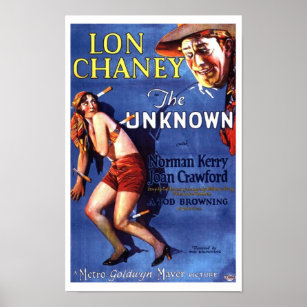 Lon Chaney Joan Crawford The Unknown ad Poster