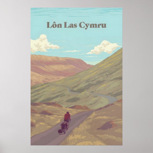 Lon Las Cymru Radreiseplakat Poster (Vorne)
