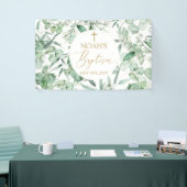 Lona Baptism Eucalyptus leaves greenery Banner (Messeveranstaltung)