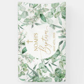 Lona Baptism Eucalyptus leaves greenery Banner (Vertikal)