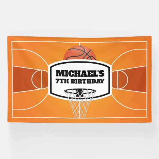 Lona Basketball Birthday Banner backdrop (Horizontal)