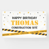 Lona Caution Construction Site Birthday backdrop Banner (Horizontal)