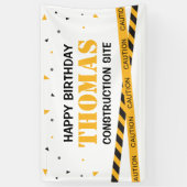 Lona Caution Construction Site Birthday backdrop Banner (Vertikal)