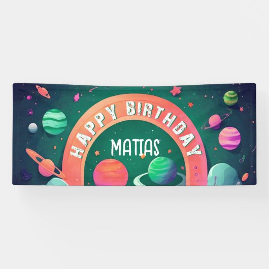 Lona cumpleaños personalizada banner (Horizontal)