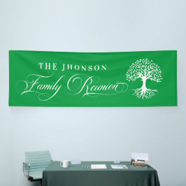 Lona Family Reunion tree backdrop Green Banner