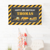 Lona Happy Birthday Construction backdrop Banner (Insitu)