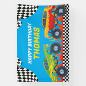 Lona Monster Truck Birthday backdrop banner (Vertikal)