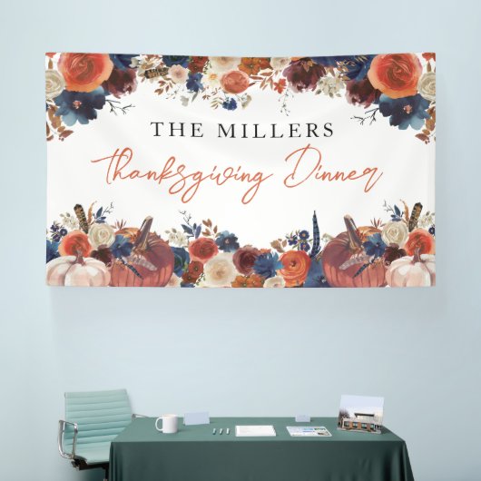 Lona Thanksgiving Dinner autumn fall pumpkins back Banner (Messe)