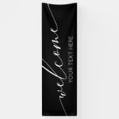Lona WELCOME black and white Sign banner backdrop (Vertikal)