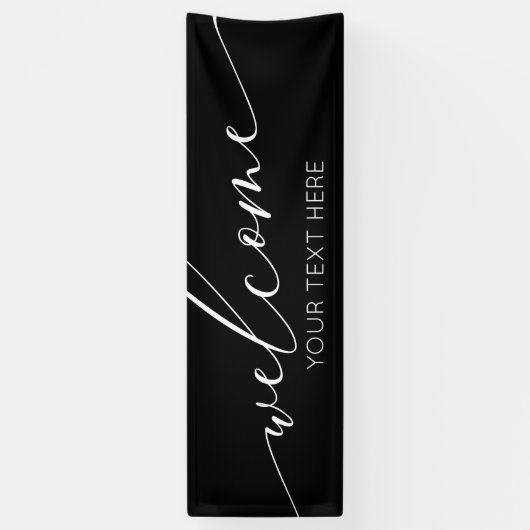Lona WELCOME black and white Sign banner backdrop (Vertikal)