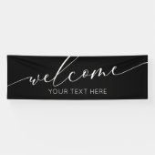 Lona WELCOME black and white Sign banner backdrop (Horizontal)