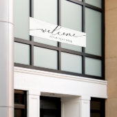 Lona WELCOME black and white Sign banner backdrop (Äußeres Gebäude)