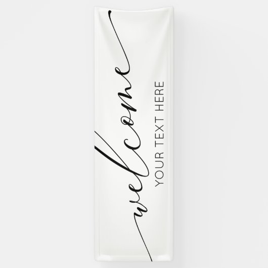 Lona WELCOME black and white Sign banner backdrop (Vertikal)