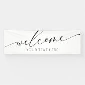 Lona WELCOME black and white Sign banner backdrop (Horizontal)