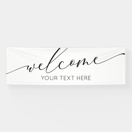 Lona WELCOME black and white Sign banner backdrop (Horizontal)