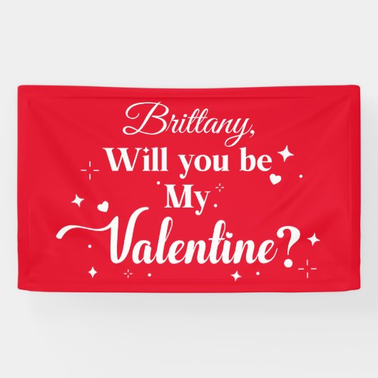 Lona Will you be my Valentine? banner  (Horizontal)