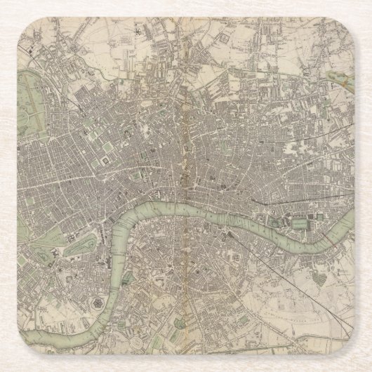 London 1843 rechteckiger pappuntersetzer (Vorderseite)