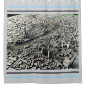 London 2015 City Map: Duschvorhang mit Luftaufnahm (Vorderseite)