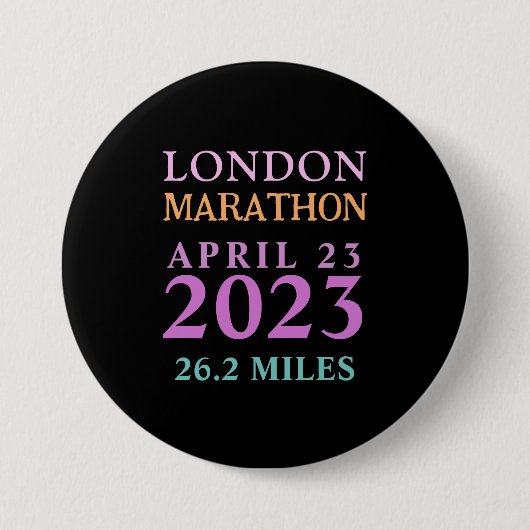 London 23. April Marathon Custom Text Button (Vorderseite)