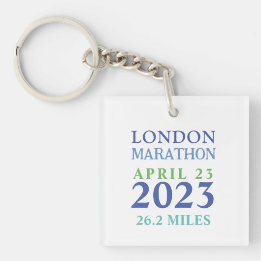 London 23. April Marathon Custom Text Schlüsselanh Schlüsselanhänger (Vorderseite)