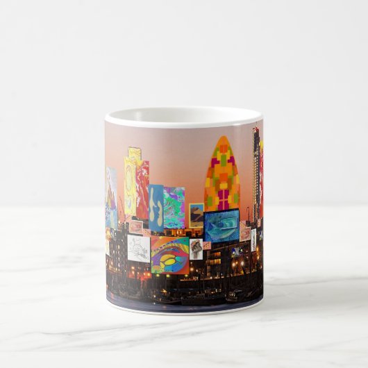 London 2 Skyline Collage Kaffeetasse (Mittel)