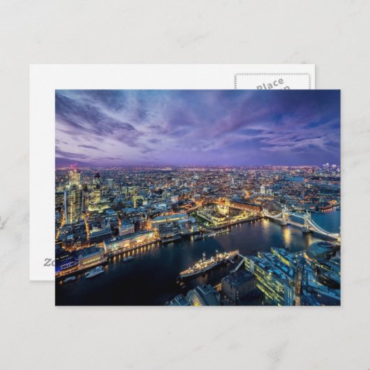 London Abend Postcard Postkarte (Vorne/Hinten)