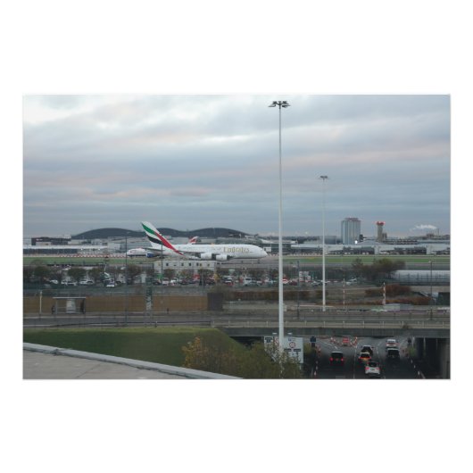 London Airport Evening Landing Fotodruck (Vorne)