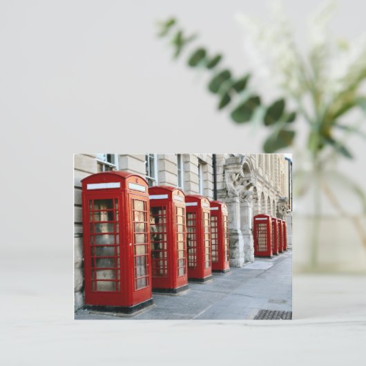 London, alte rote Telefonboxen Postkarte (Stehend Vorderseite)