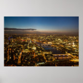 London am Abend - Luftbildposter Poster (Vorne)