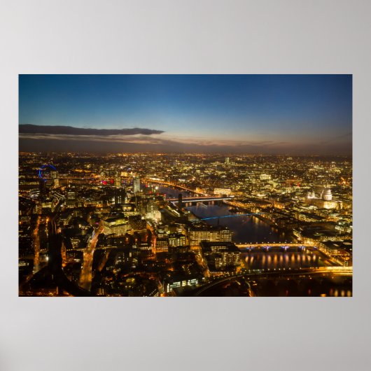 London am Abend - Luftbildposter Poster (Vorne)