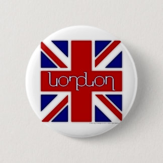 "London" ambigram auf BRITISCHER Flagge Button