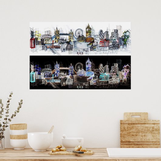 London-Ansicht Poster (Küche)
