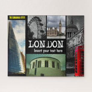 London, Ansichten mit benutzerdefiniertem Text Puzzle