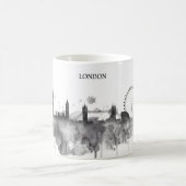 London-Aquarell-Schwarz-Stadt-Skyline modern Kaffeetasse (Mittel)