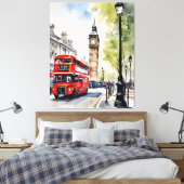 London Aqucolor Art Leinwanddruck (Insitu (Schlafzimmer))