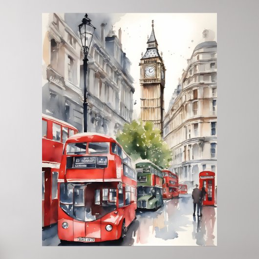 London Aqucolor Art Poster (Vorne)