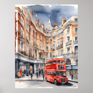 London Aqucolor Art Poster